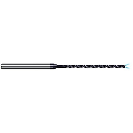 Harvey Tool 2.381 mm Drill dia. x 52mm Flute Length Carbide HP Drill for Deep Hole, 2 Flutes, AlTiN Nano Coated CXZ0937-C6